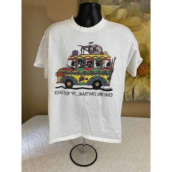 Vintage Martha Vineyards 95 Single Stitch USA Made Heavyweight Cotton Size L - Picture 2 of 16